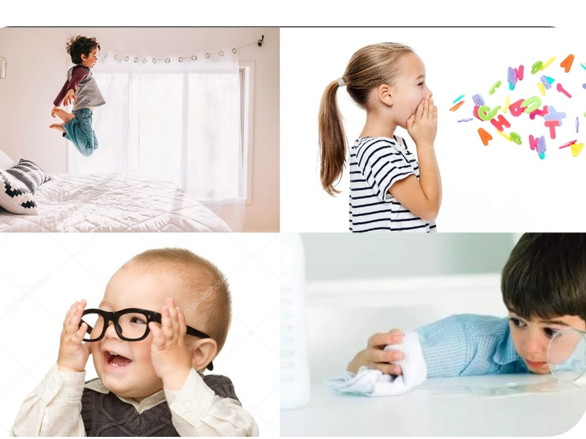 Illustration de la formation TND et HPI, quatre portraits d'enfants